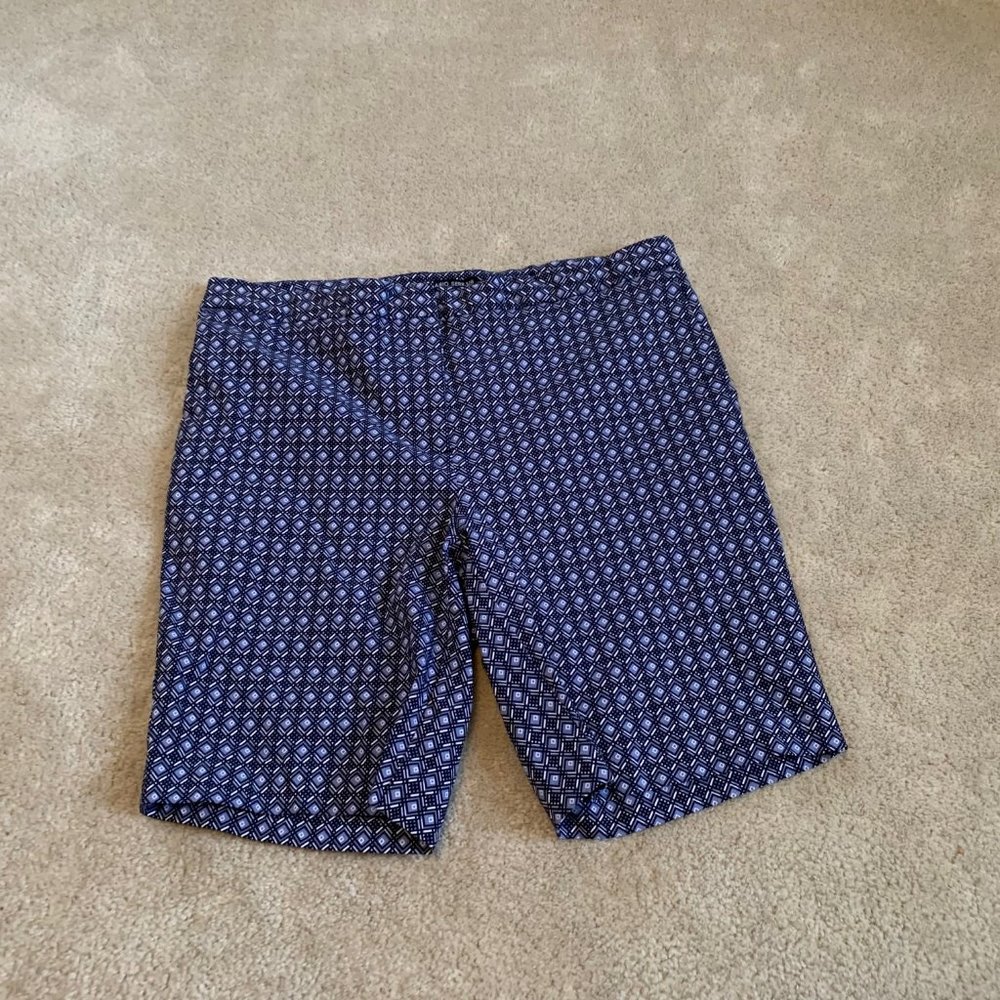 Mario Serrani Italy Blue Diamond Pattern Shorts Size 12